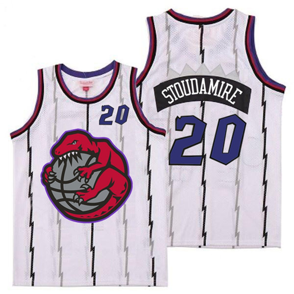 Personalized Raptors 20 Damon Stoudamire White Retro Jerseys 1