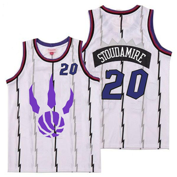 Personalized Raptors 20 Damon Stoudamire White Logo Retro Jersey 4