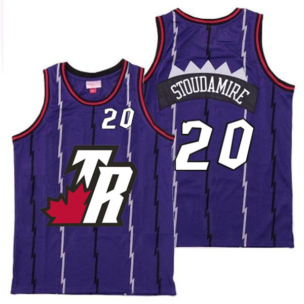 Personalized Raptors 20 Damon Stoudamire Purple Big White TR Logo Retro Jersey 10