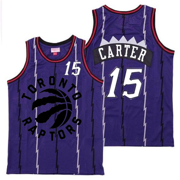 Personalized Raptors 15 Vince Carter Purple Retro Jersey 3