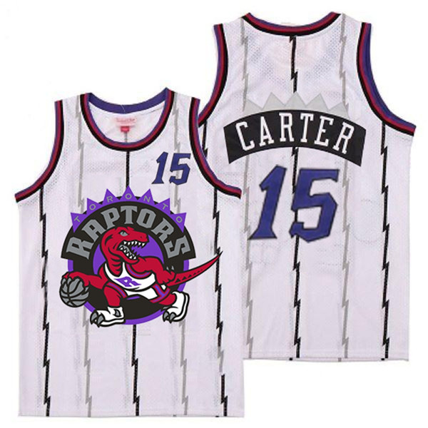 Personalized Raptors 15 Vince Carter White Big Logo Retro Jersey 8