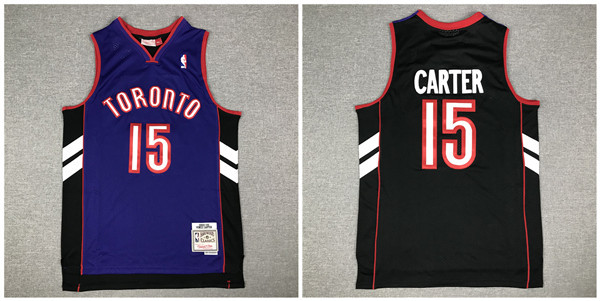 Personalized Raptors 15 Vince Carter Purple Black 1999-00 Hardwood Classics Jersey_1