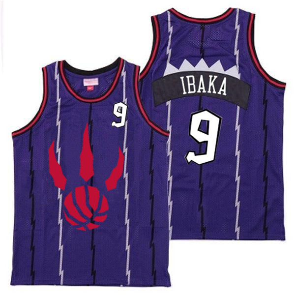 Personalized Raptors 9 Serge Ibaka Purple Throwback Jerseys