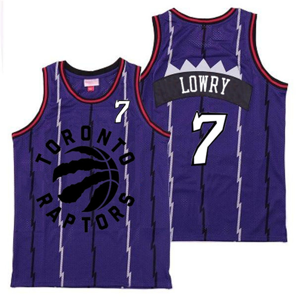 Personalized Raptors 7 Kyle Lowry Purple Retro Jersey 4