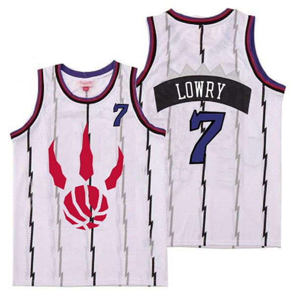 Personalized Raptors 7 Kyle Lowry White Throwback Jerseys