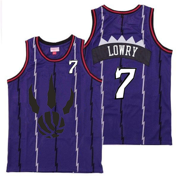 Personalized Raptors 7 Kyle Lowry Purple Throwback Jersey 2