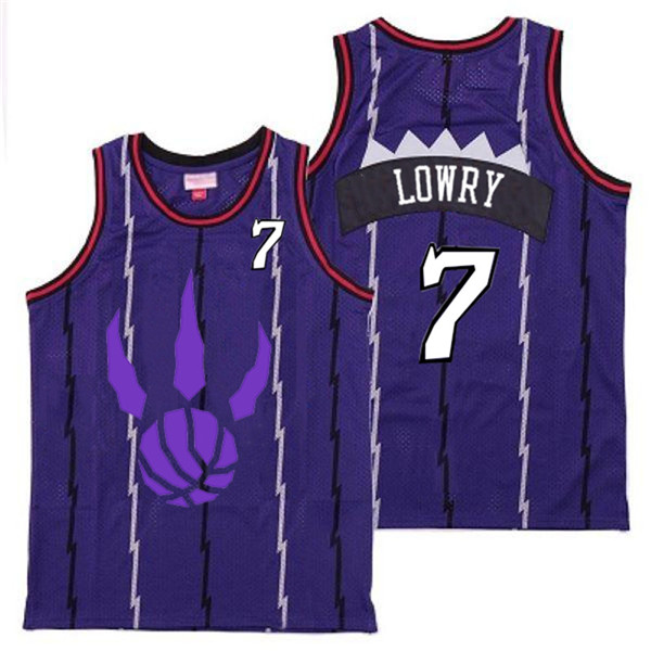 Personalized Raptors 7 Kyle Lowry Purple Logo Retro Jersey 6