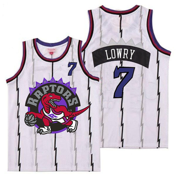Personalized Raptors 7 Kyle Lowry White Big Logo Retro Jersey 8
