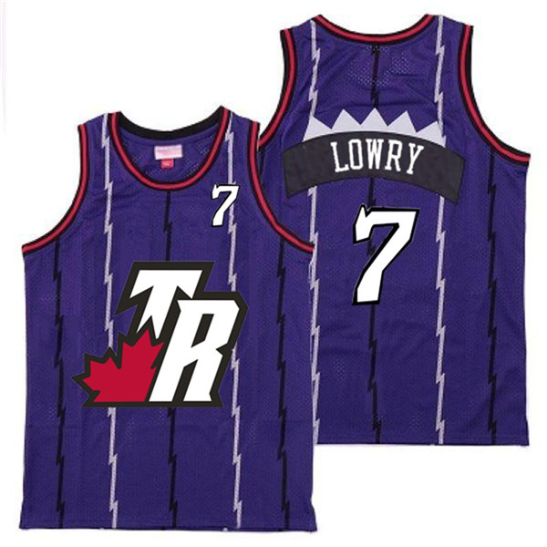 Personalized Raptors 7 Kyle Lowry Purple Big White TR Logo Retro Jersey 8