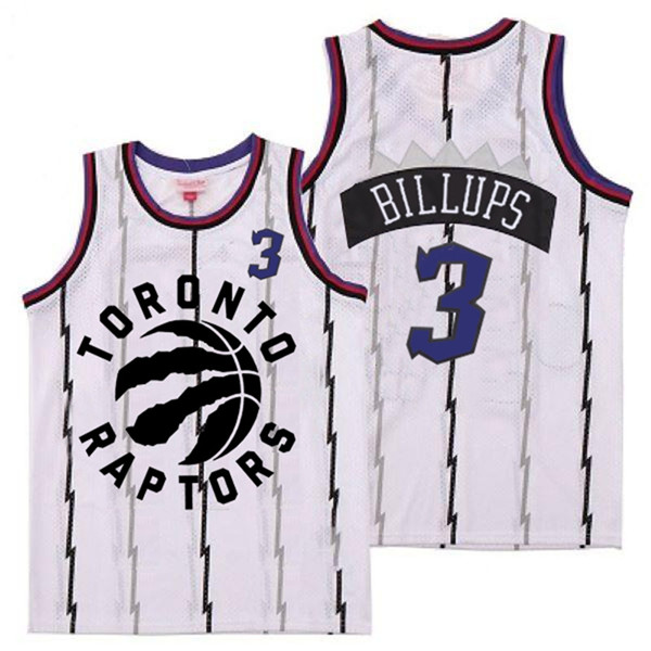 Personalized Raptors 3 Chauncey Billups White Retro Jersey 2