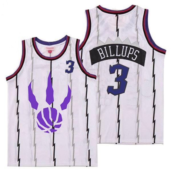Personalized Raptors 3 Chauncey Billups White Logo Retro Jersey 4