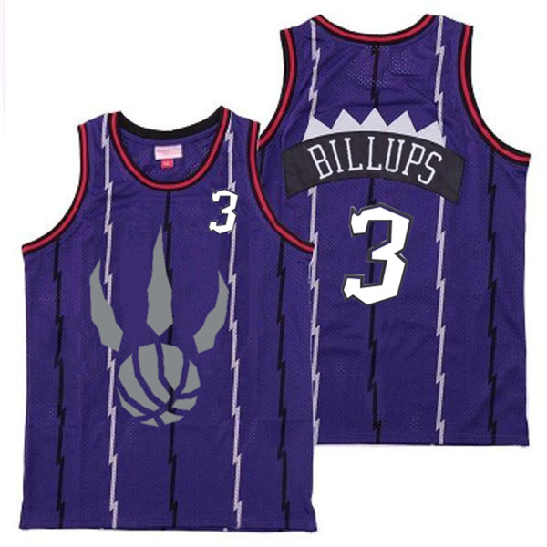 Personalized Raptors 3 Chauncey Billups Purple Gray Logo Retro Jersey 5