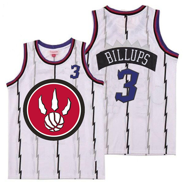 Personalized Raptors 3 Chauncey Billups White Red Big Logo Retro Jersey 3