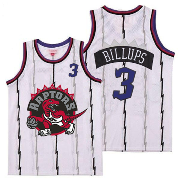 Personalized Raptors 3 Chauncey Billups White Big Gray Red Logo Retro Jersey 9