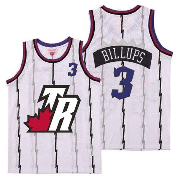 Personalized Raptors 3 Chauncey Billups White Big White TR Logo Retro Jersey 6