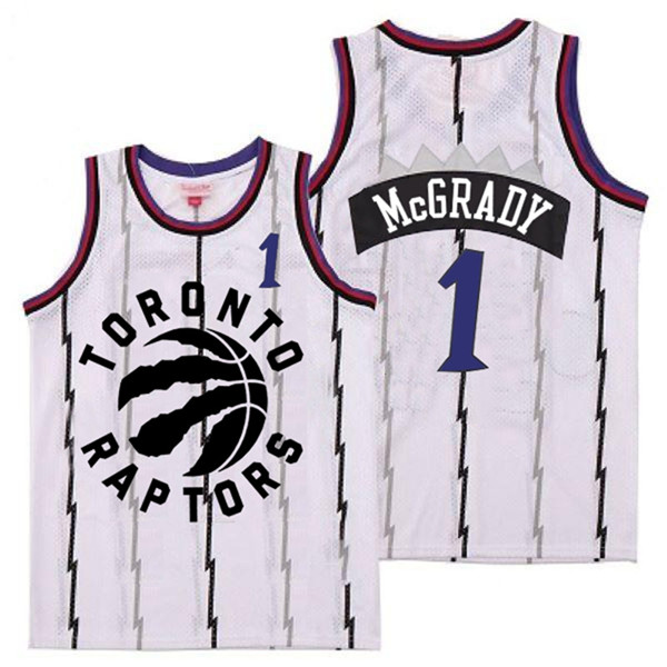 Personalized Raptors 1 Tracy McGrady White Retro Jersey 3
