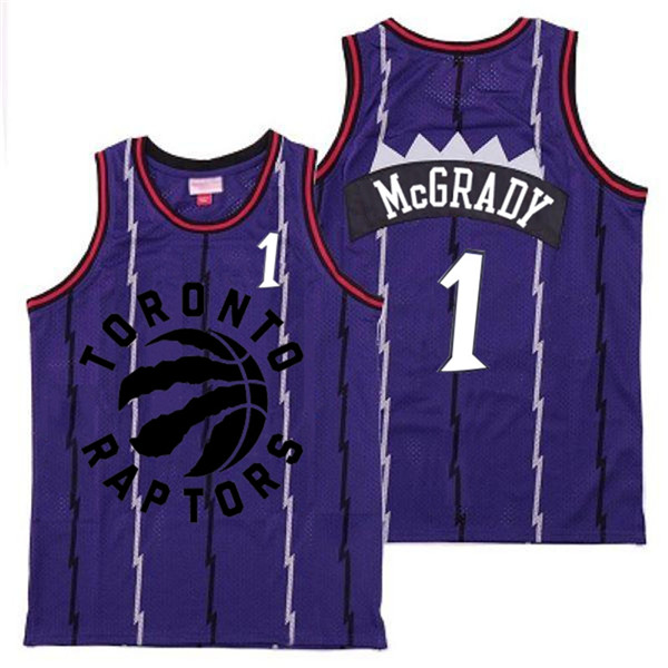 Personalized Raptors 1 Tracy McGrady Purple Retro Jersey 3