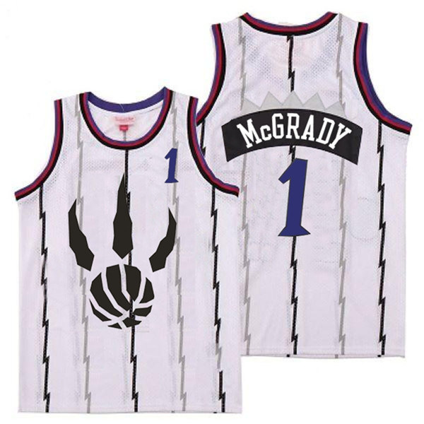Personalized Raptors 1 Tracy McGrady White Throwback Jersey 1