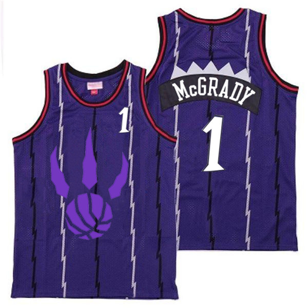 Personalized Raptors 1 Tracy McGrady Purple Logo Retro Jersey 5
