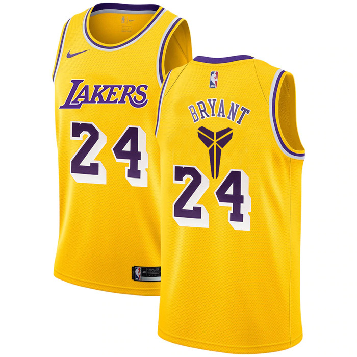 Personalized Lakers 24 Kobe Bryant Yellow Swingman Jersey