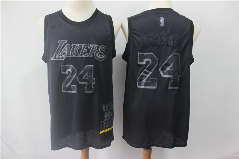 Personalized Lakers 24 Kobe Bryant Black Swingman MVP Jersey