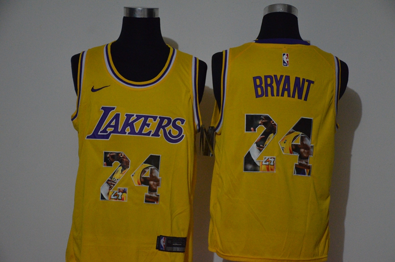 Personalized Lakers 24 Kobe Bryant Yellow Swingman Fashion Jersey