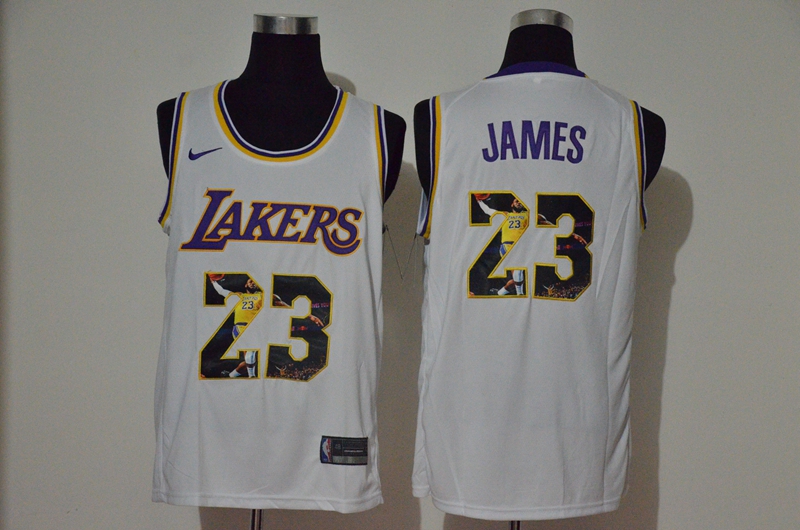 Personalized Lakers 23 Lebron James White Player Name Swingman Fashion Jersey