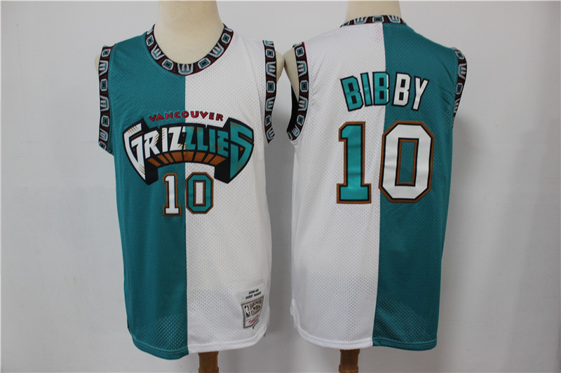 Personalized Grizzlies 10 Mike Bibby Blue White Split Hardwood Classics Jersey