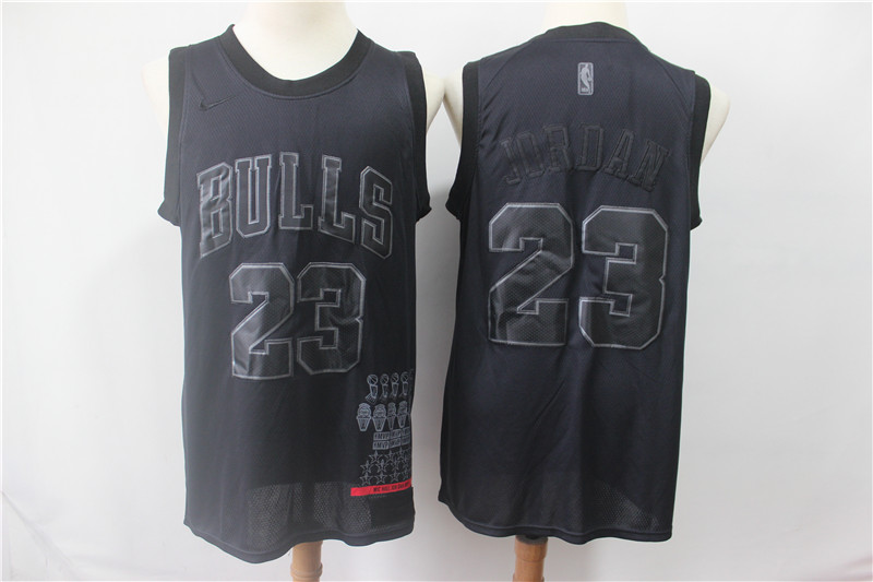 Personalized Bulls 23 Michael Jordan Black Swingman MVP Jersey
