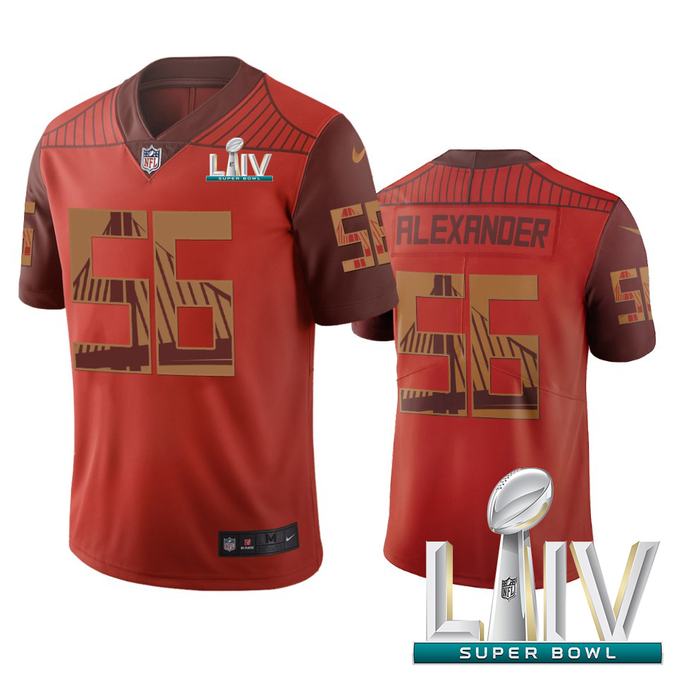 Personalized San Francisco 49ers #56 Kwon Alexander Orange Super Bowl LIV 2020 Limited City Edition NFL Jersey