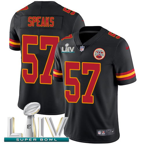 Personalized Chiefs #57 Breeland Speaks Black Super Bowl LIV 2020 Men’s Stitched NFL Limited Rush Jersey
