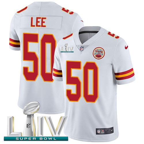 Personalized Chiefs #50 Darron Lee White Super Bowl LIV 2020 Men’s Stitched NFL Untouchable Limited Jersey