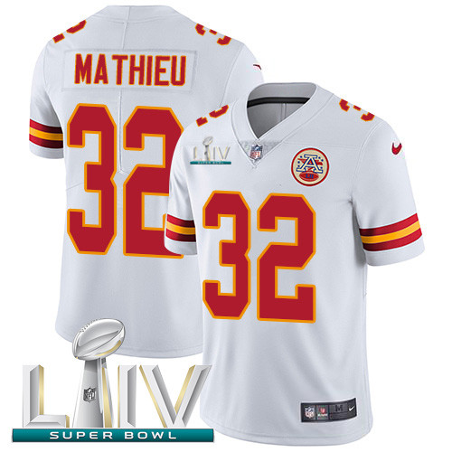 Personalized Chiefs #32 Tyrann Mathieu White Super Bowl LIV 2020 Men’s Stitched NFL Untouchable Limited Jersey