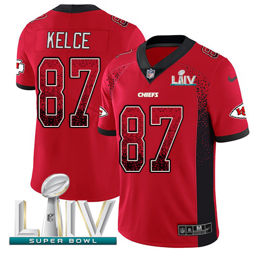 Personalized Chiefs #87 Travis Kelce Red Super Bowl LIV 2020 Team Color Men’s Stitched NFL Limited Rush Drift Fashion Jersey