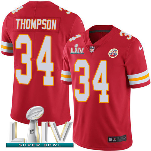 Personalized Chiefs #34 Darwin Thompson Red Super Bowl LIV 2020 Team Color Men’s Stitched NFL Untouchable Limited Jersey