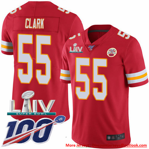 Personalized Chiefs #55 Frank Clark Red Super Bowl LIV 2020 Team Color Men’s Stitched NFL 100th Season Untouchable Limited Jersey