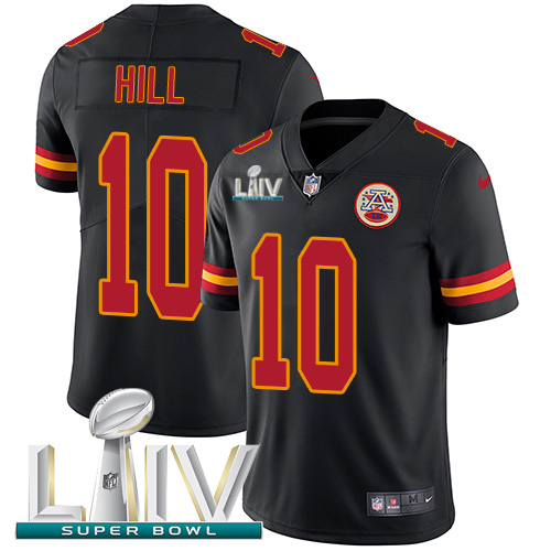 Personalized Chiefs #10 Tyreek Hill Black Super Bowl LIV 2020 Men’s Stitched NFL Limited Rush Jersey