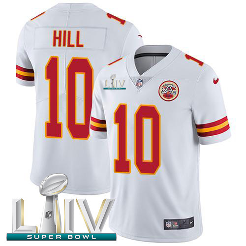 Personalized Chiefs #10 Tyreek Hill White Super Bowl LIV 2020 Men’s Stitched NFL Untouchable Limited Jersey