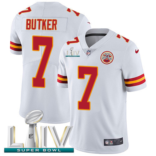 Personalized Chiefs #7 Harrison Butker White Super Bowl LIV 2020 Men’s Stitched NFL Untouchable Limited Jersey