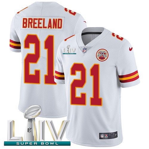 Personalized Chiefs #21 Bashaud Breeland White Super Bowl LIV 2020 Men’s Stitched NFL Untouchable Limited Jersey