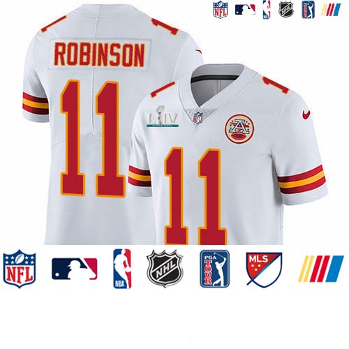 Personalized Chiefs #11 Demarcus Robinson White Super Bowl LIV 2020 Men’s Stitched NFL Untouchable Limited Jersey