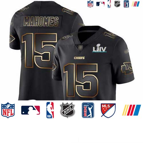 Personalized Chiefs #15 Patrick Mahomes Black Gold Super Bowl LIV 2020 Men’s Stitched NFL Untouchable Limited Jersey