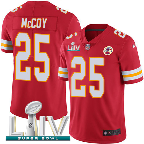Personalized Chiefs #25 LeSean McCoy Red Super Bowl LIV 2020 Team Color Men’s Stitched NFL Untouchable Limited Jersey