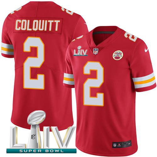 Personalized Chiefs #2 Dustin Colquitt Red Super Bowl LIV 2020 Team Color Men’s Stitched NFL Untouchable Limited Jersey
