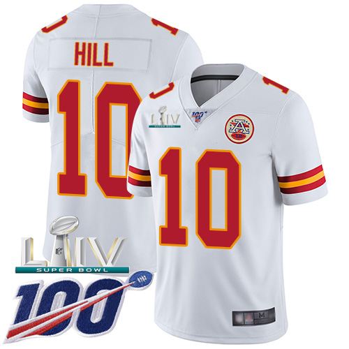Personalized Chiefs #10 Tyreek Hill White Super Bowl LIV 2020 Men’s Stitched NFL 100th Season Untouchable Limited Jersey