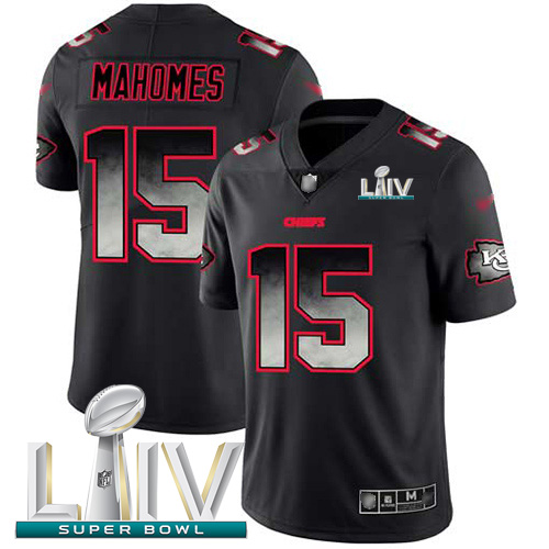 Personalized Chiefs #15 Patrick Mahomes Black Super Bowl LIV 2020 Men’s Stitched NFL Untouchable Limited Smoke Fashion Jersey