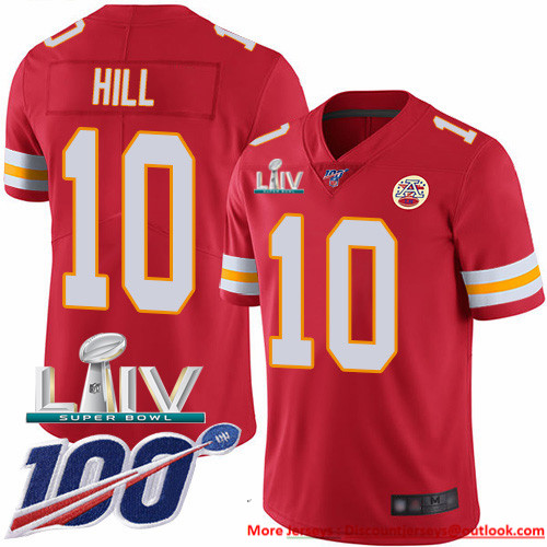 Personalized Chiefs #10 Tyreek Hill Red Super Bowl LIV 2020 Team Color Men’s Stitched NFL 100th Season Untouchable Limited Jersey