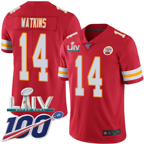 Personalized Chiefs #14 Sammy Watkins Red Super Bowl LIV 2020 Team Color Men’s Stitched NFL 100th Season Untouchable Limited Jersey