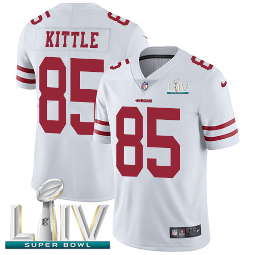 Personalized 49ers #85 George Kittle White Super Bowl LIV 2020 Men’s Stitched NFL Untouchable Limited Jersey