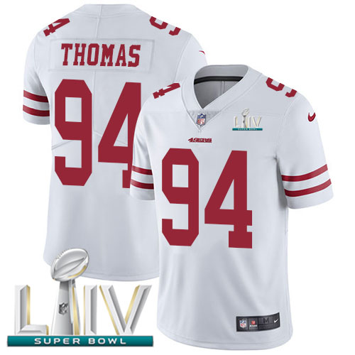 Personalized 49ers #94 Solomon Thomas White Super Bowl LIV 2020 Men’s Stitched NFL Untouchable Limited Jersey